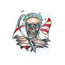 pipe tomahawk tattoo design idea