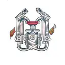 pipe tomahawk tattoo design idea