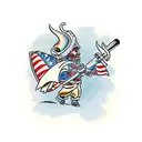 pipe tomahawk tattoo design idea