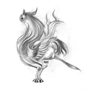 Phoenix and horse tattoo design idea