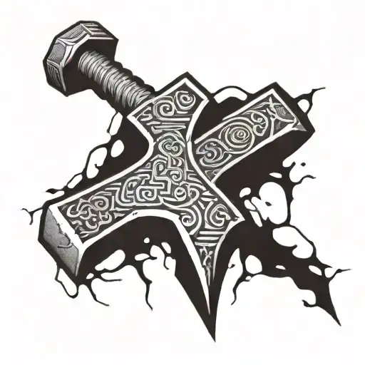 Mjolnir Hammer tattoo design idea