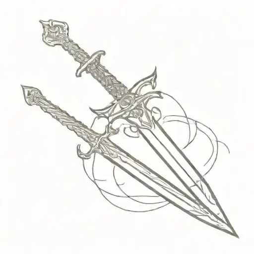 sword excalibur brutal tattoo design idea