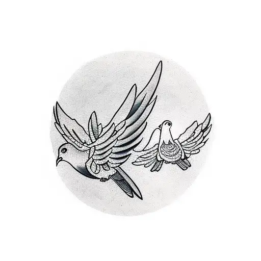 3 littles doves empty tattoo design idea