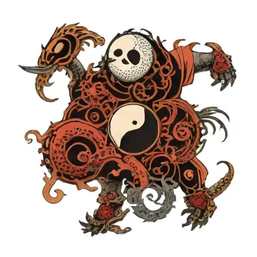 Ying Yang Steam Punk tattoo design idea