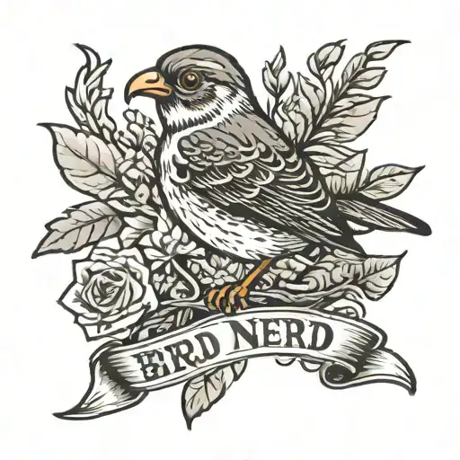 bird nerd tattoo design idea