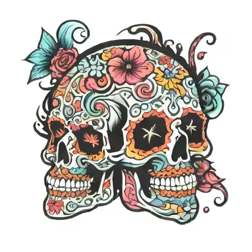 CANDY SKULL  tattoo design idea