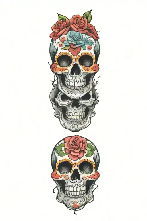 CANDY SKULL  tattoo design idea