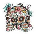 CANDY SKULL  tattoo design idea