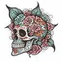 CANDY SKULL  tattoo design idea