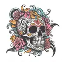 CANDY SKULL  tattoo design idea