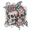 CANDY SKULL  tattoo design idea
