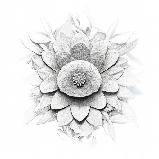 edelweiss flower with cross tattoo design idea