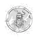Poseidon with trident, mermaid,fury, storm, sea, sharks and stingray  tattoo design idea
