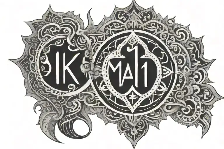 Kali Mata Mantra written in Sanskrit tattoo design idea