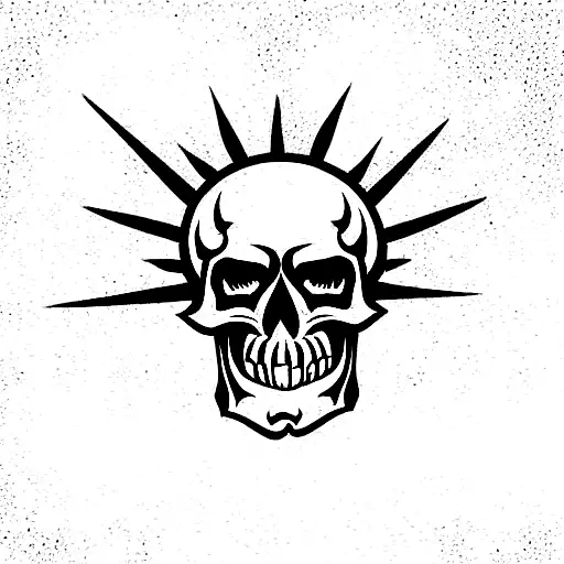flaming skull tattoo design idea