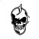 flaming skull tattoo design idea