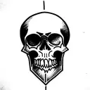 flaming skull tattoo design idea