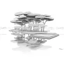 A race track circuit blending into a serene lake scene tattoo design idea