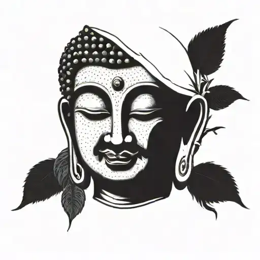 budha face tattoo design idea