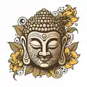 budha face tattoo design idea