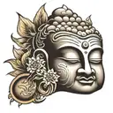 budha face tattoo design idea