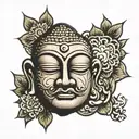budha face tattoo design idea