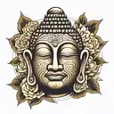 budha face tattoo design idea