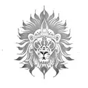 Budha with lion tattoo design idea