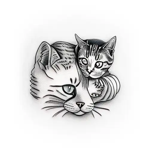 a girl hugging my cat tattoo design idea