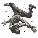 falling man free spirit tattoo design idea