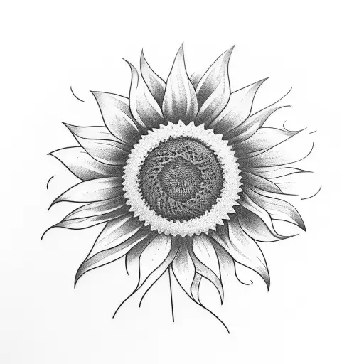 Sunflower with guitar tattoo design idea