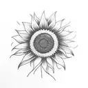 Sunflower with guitar tattoo design idea