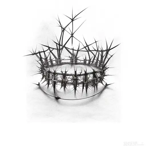 "Romans 2:12 surrounded by the Crown of thorns tattoo design idea