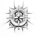 Crown of thorns intertwined with a cross tattoo design idea