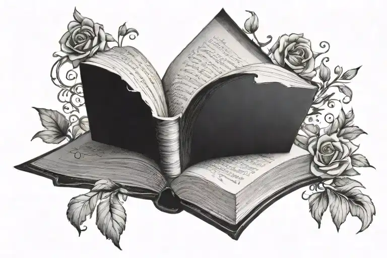 Book love literature tattoo design idea