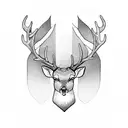 deer in a forest tattoo design idea