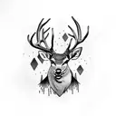 deer in a forest tattoo design idea