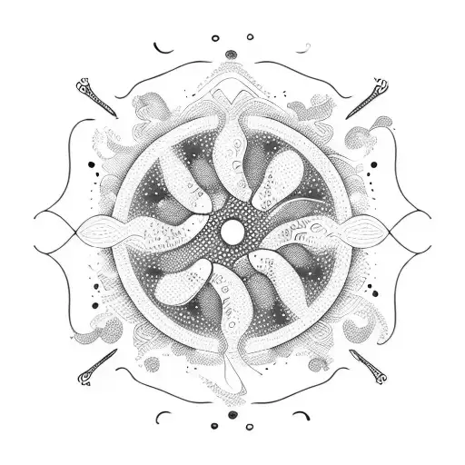 A steaming cup of coffee with swirling patterns of steam and coffee beans tattoo design idea