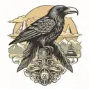 raven totem pole in alaska tattoo design idea