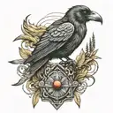 raven totem pole in alaska tattoo design idea
