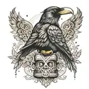 raven totem pole in alaska tattoo design idea