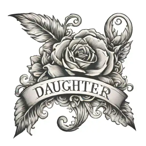 daughter name incorporated tattoo design idea