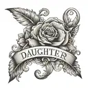 daughter name incorporated tattoo design idea