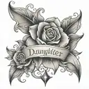 daughter name incorporated tattoo design idea