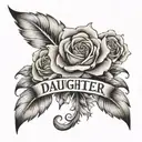 daughter name incorporated tattoo design idea