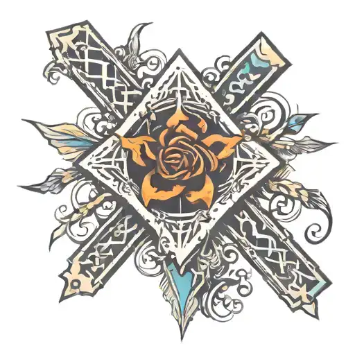 liar and crosses  tattoo design idea