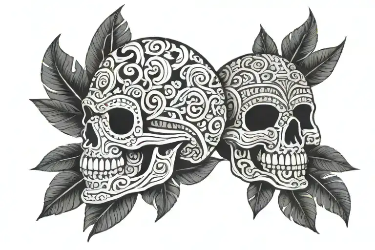 aztec skull tattoo design idea