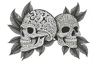 aztec skull tattoo design idea