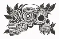 aztec skull tattoo design idea