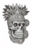 aztec skull tattoo design idea